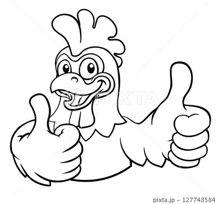 Chicken Cartoon Rooster Cockerel Bird Mascot Chicken Cartoon Rooster Cockerel Bird Mascot 127748584