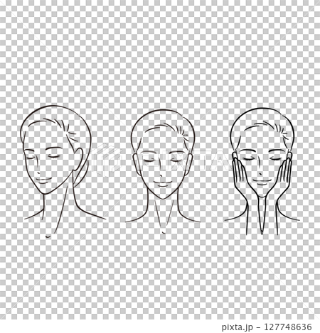 Women doing skin care set Women doing skin care set 127748636