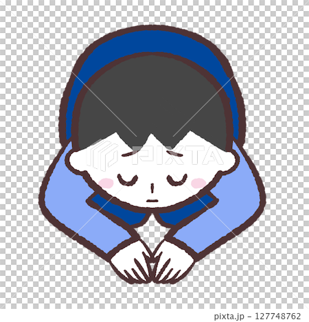 Illustration of a man sitting on the ground 127748762