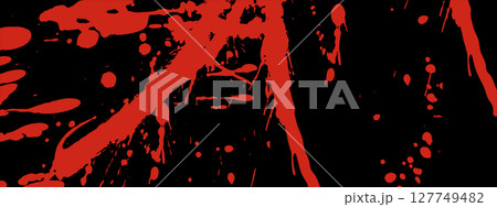 Abstract blood drip texture. Red splashes, smudges, and spray stains for thriller or mystery themes. 127749482