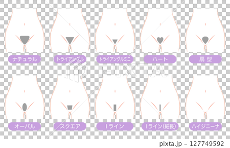 Women's pubic hair design hair removal 127749592