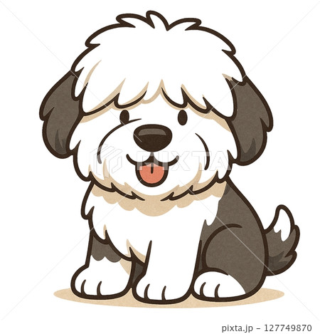 耳垂れもふもふ犬のイラスト Generative AI 127749870