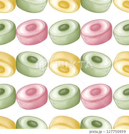 Seamless pattern of Thai Traditional Desserts Cute Collection hand drawn style illustrations on transparent background. Seamless pattern of Thai Traditional Desserts Cute Collection hand drawn style illustrations on transparent background. 127750959