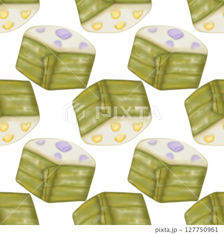 Seamless pattern of Thai Traditional Desserts Cute Collection hand drawn style illustrations on transparent background. Seamless pattern of Thai Traditional Desserts Cute Collection hand drawn style illustrations on transparent background. 127750961