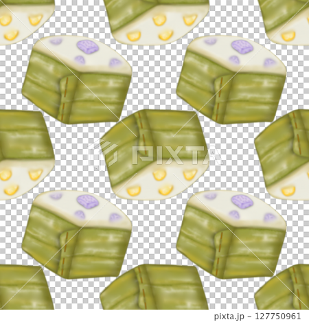 Seamless pattern of Thai Traditional Desserts Cute Collection hand drawn style illustrations on transparent background. Seamless pattern of Thai Traditional Desserts Cute Collection hand drawn style illustrations on transparent background. 127750961