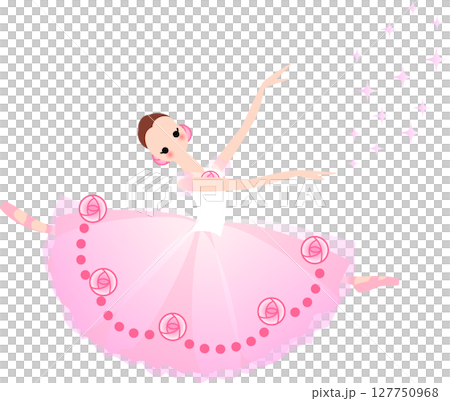 芭蕾舞女演員穿著粉紅色服裝跳芭蕾舞 芭蕾舞女演員穿著粉紅色服裝跳芭蕾舞 127750968