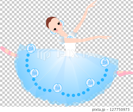 バレエを踊るバレリーナ 水色の衣装 バレエを踊るバレリーナ 水色の衣装 127750973