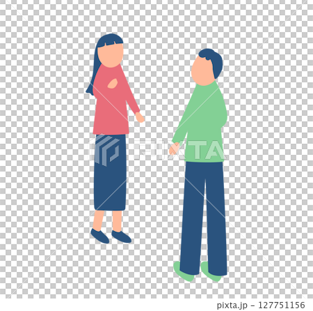 易於使用的男性和女性插圖 127751156