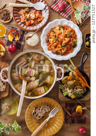 冬のカジュアルなディナー 127751327