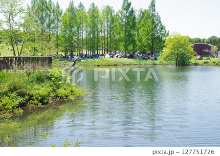 備北丘陵国兼池の景色 備北丘陵国兼池の景色 127751726