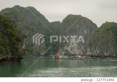 Floating fishing village. Floating fishing village. 127751848