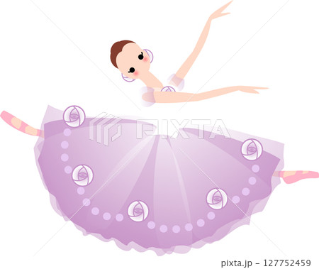 バレエを踊るバレリーナ　薄紫の衣装 127752459
