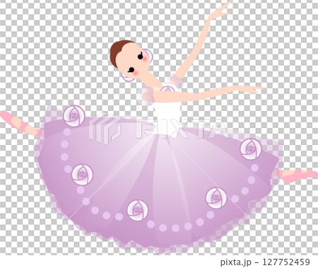 バレエを踊るバレリーナ　薄紫の衣装 127752459