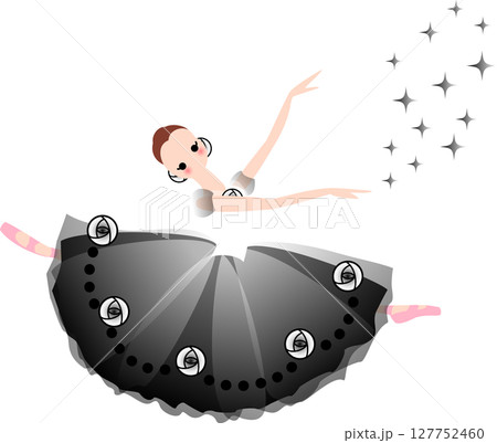 バレエを踊るバレリーナ　黒色の衣装 127752460