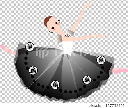 バレエを踊るバレリーナ　黒色の衣装 127752461