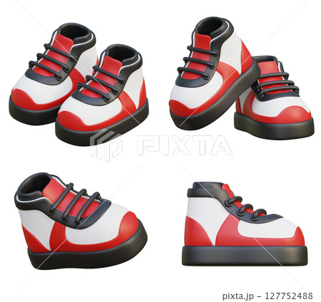 Cartoon Style Shoes sneakers 3D Icon 127752488