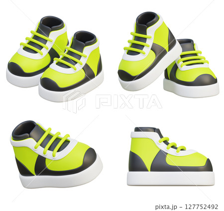 Cartoon Style Shoes sneakers 3D Icon 127752492