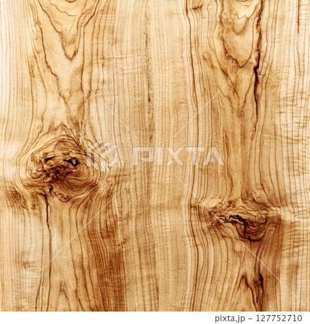 Light Wood Texture with Distinct Grains and Natural Knots. Generative AI 127752710