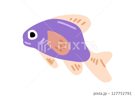 Cartoon Purple Tropical Fish Icon Cartoon Purple Tropical Fish Icon 127752791