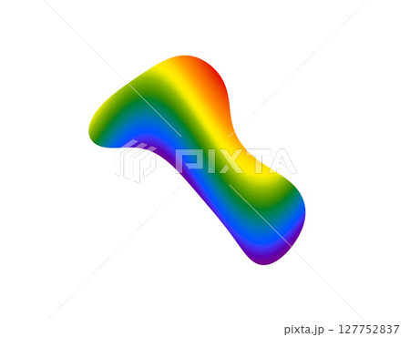 Abstract organic blob with colorful curved flow and dynamic freeform shape. Smooth gradient pattern Abstract organic blob with colorful curved flow and dynamic freeform shape. Smooth gradient pattern 127752837
