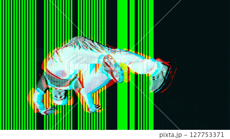 Glitch dance. Futuristic dance brutalist collage with tech abstraction and glitch visual. Glitch dance. Futuristic dance brutalist collage with tech abstraction and glitch visual. 127753371