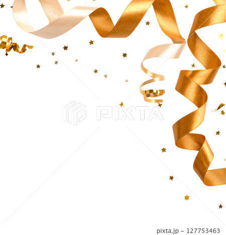Colorful celebration confetti splash design on a white background 127753463