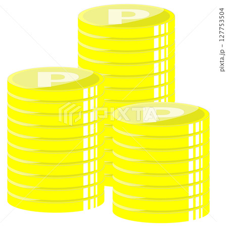 積み上げたポイントコイン 127753504