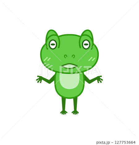 カエルイラスト（緑・レクチャー） 127753664
