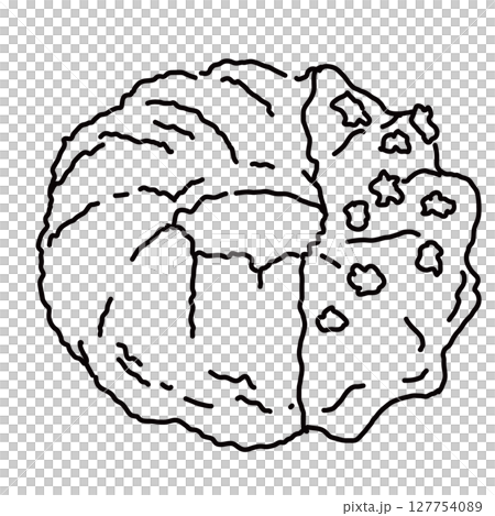 咖啡館甜甜圈的簡單線條畫插圖 127754089