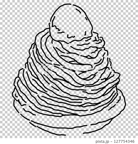 Simple line drawing illustration of Mont Blanc 127754346