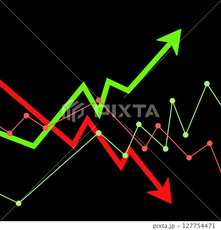 Stock market illustration on black background, business strategy and business concept in global market Stock market illustration on black background, business strategy and business concept in global market 127754471