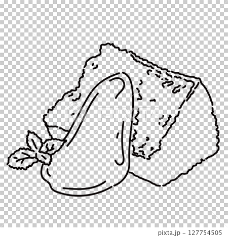 時尚咖啡館的雪紡蛋糕的簡單線條畫插圖 時尚咖啡館的雪紡蛋糕的簡單線條畫插圖 127754505