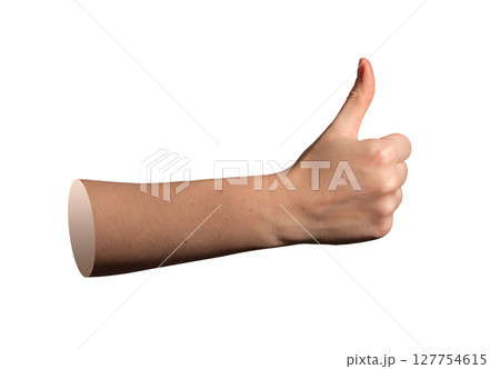 Thumb up hand gesture in approval position, showing acceptance, support, consent, and agreement. Thumb up hand gesture in approval position, showing acceptance, support, consent, and agreement. 127754615