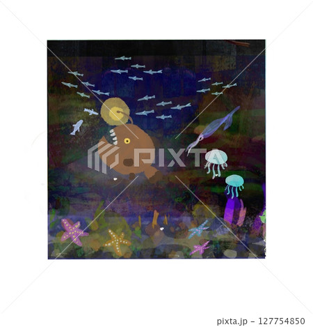 光に集まる魚たち – 深海のワンシーン Drawn to the Light – A Scene f 光に集まる魚たち – 深海のワンシーン Drawn to the Light – A Scene f 127754850