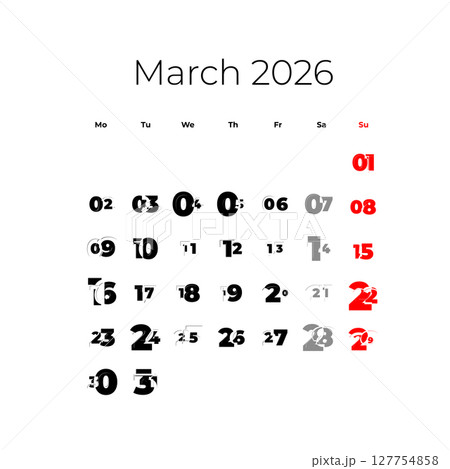 March 2026 calendar 127754858