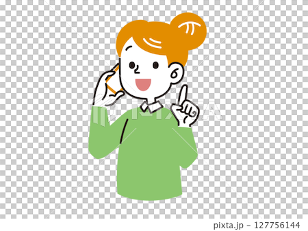 電話で話す女の人 電話で話す女の人 127756144