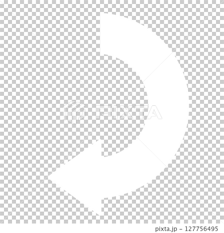 白い半円カーブの矢印のイラスト 127756495