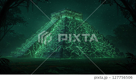 マヤ遺跡　チチェン・イッツァ神秘の発光体 127756506