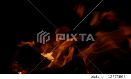 Captivating Flames A CloseUp of the Mesmerizing Dance of Flickering Fire and Embers Captivating Flames A CloseUp of the Mesmerizing Dance of Flickering Fire and Embers 127756684