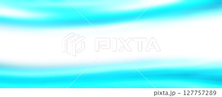 白地に上下に明るい蛍光ブルー（水色）の気流が流れる横長バナーテクスチャー 127757289