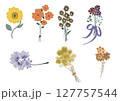 色々な花の手書きイラスト 127757544
