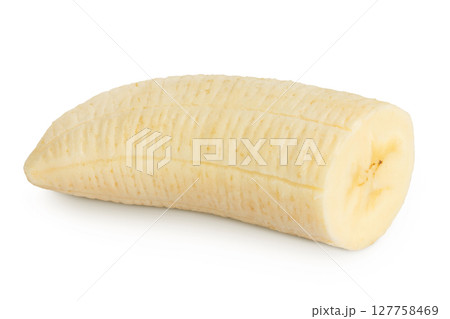 peeled banana isolated on white background peeled banana isolated on white background 127758469