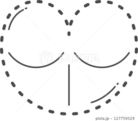 Heart illustration. Dotted line. Heart illustration. Dotted line. 127759329