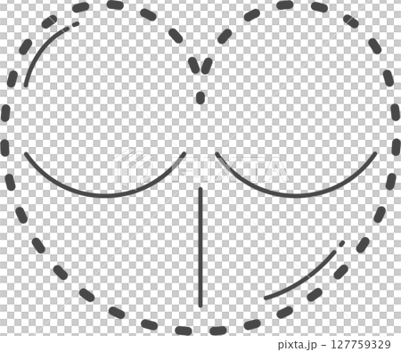 Heart illustration. Dotted line. Heart illustration. Dotted line. 127759329