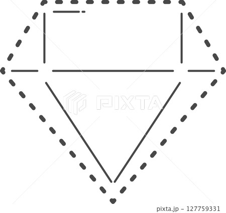 Diamond illustration. Dotted line. Diamond illustration. Dotted line. 127759331