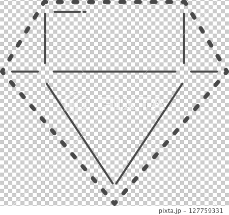 Diamond illustration. Dotted line. Diamond illustration. Dotted line. 127759331