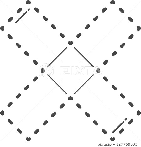 Multiplication sign illustration. Dotted line. Multiplication sign illustration. Dotted line. 127759333