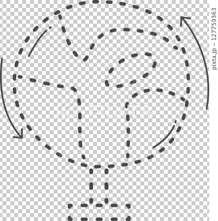 Classroom accessory. Dotted line of globe. Classroom accessory. Dotted line of globe. 127759363