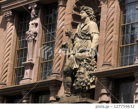 Sculpture in Ancient Heidelberg medieval castle in Germany 127759632