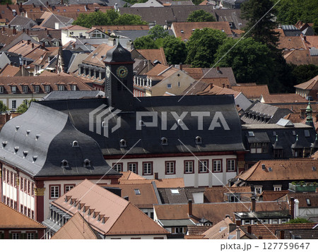 Aerial Town view panorama cityscape from Ancient Heidelberg medieval castle in Germany Aerial Town view panorama cityscape from Ancient Heidelberg medieval castle in Germany 127759647